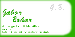 gabor bohar business card