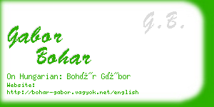 gabor bohar business card